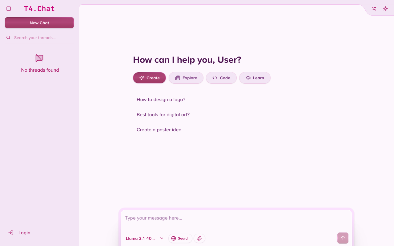 T4.Chat - A Free and Powerful Clone of T3.Chat with Advanced AI Features