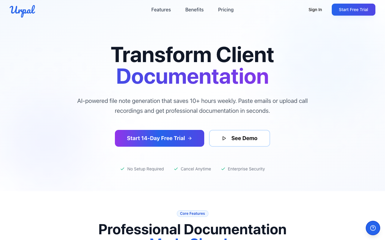 URPAL - An AI-powered tool that transforms client documentation into professional file notes