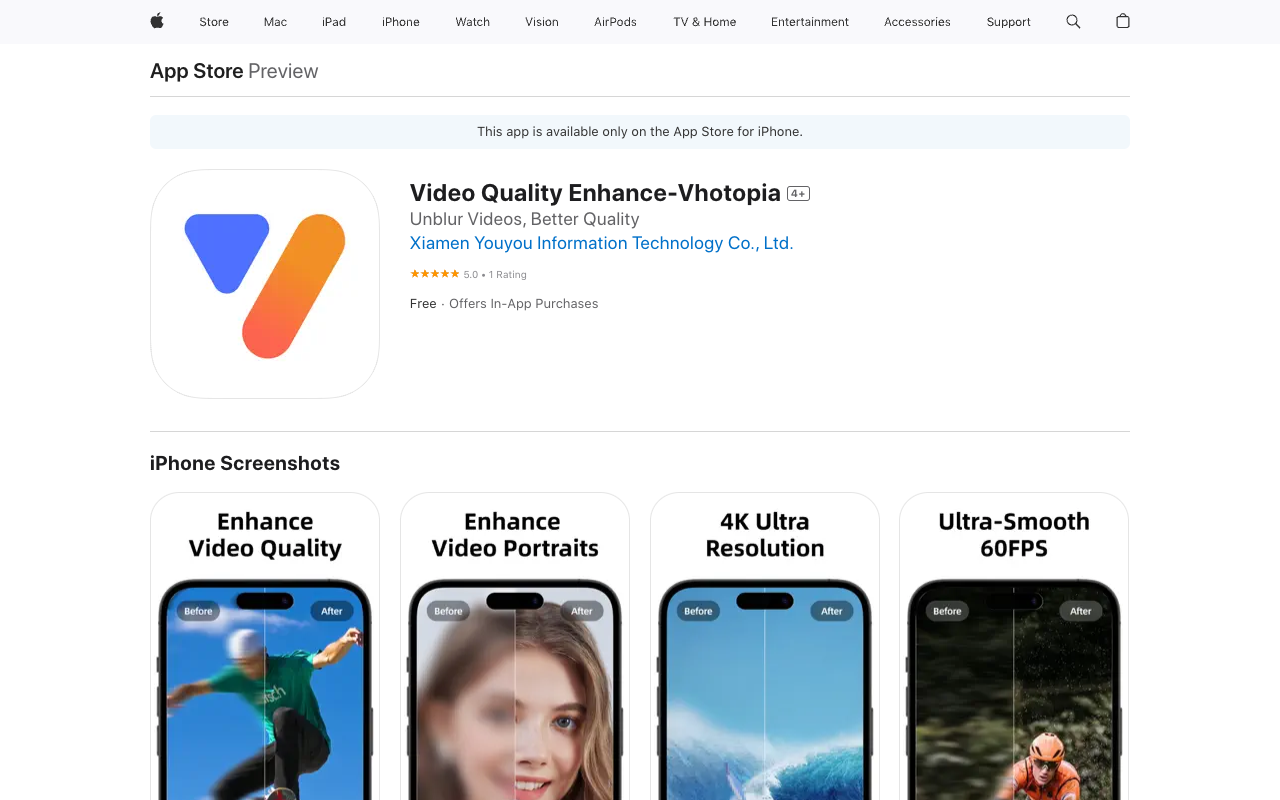 Vhotopia - An AI video quality enhancer that turns blurry videos into stunning 4K super resolution