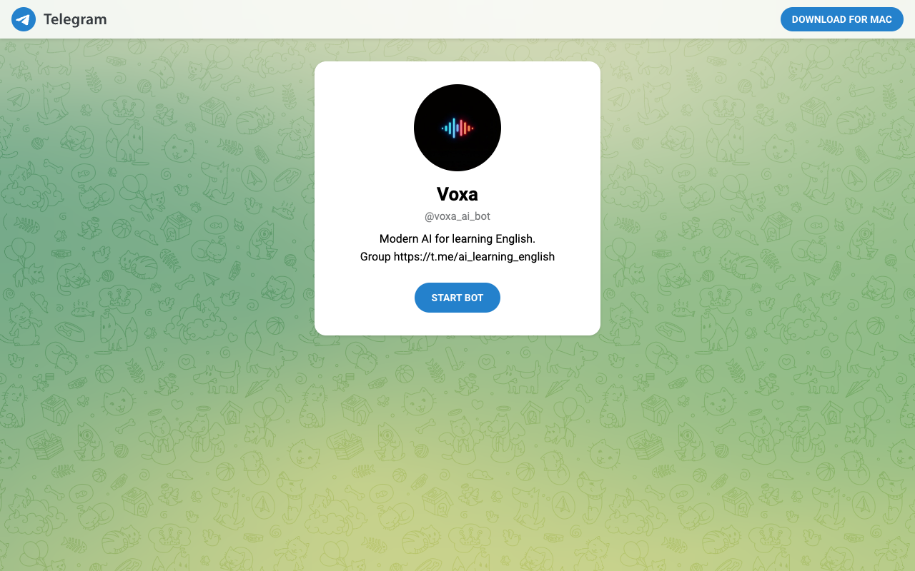 Voxa - An AI-powered English tutor on Telegram for personalized learning