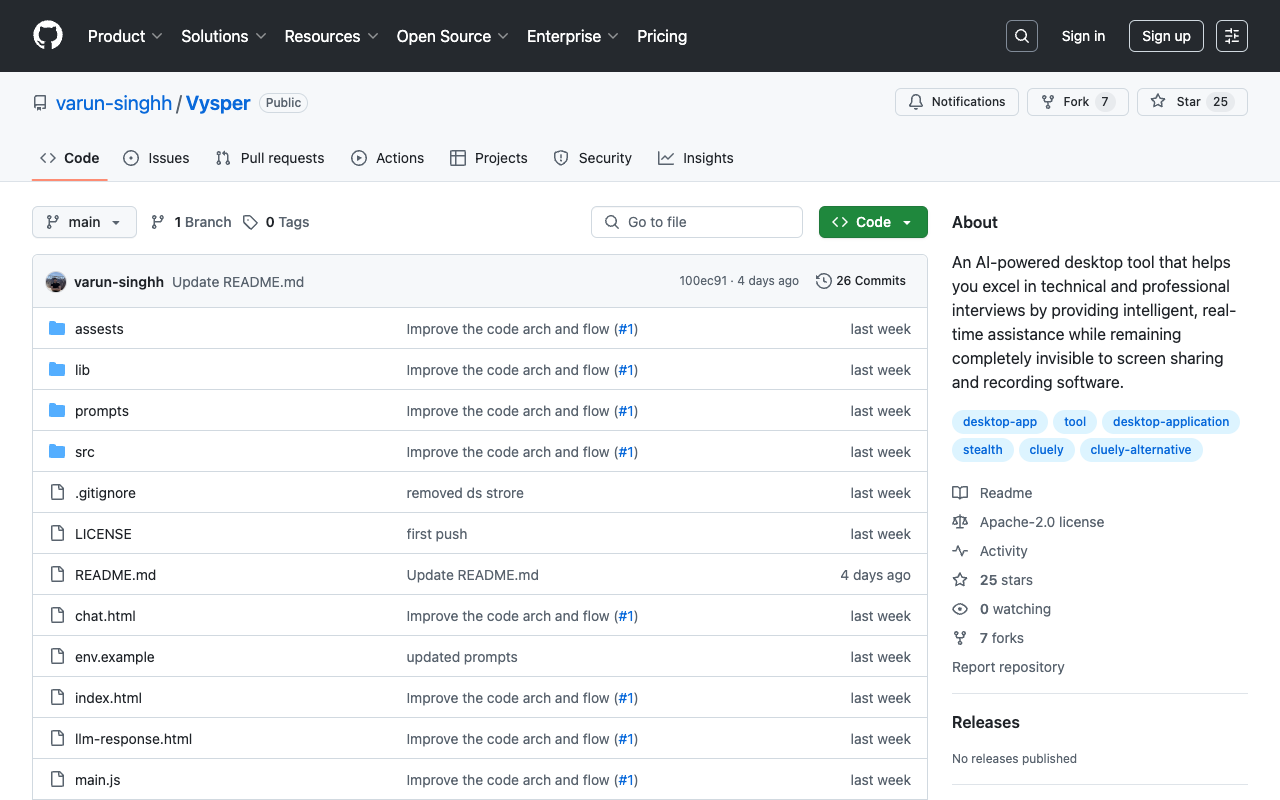 Vysper - An AI-powered desktop tool that provides invisible assistance for interviews