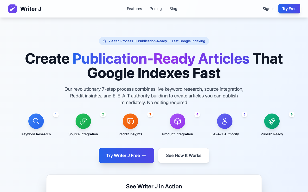 Writer J - An AI-powered platform that helps you create publication-ready articles quickly