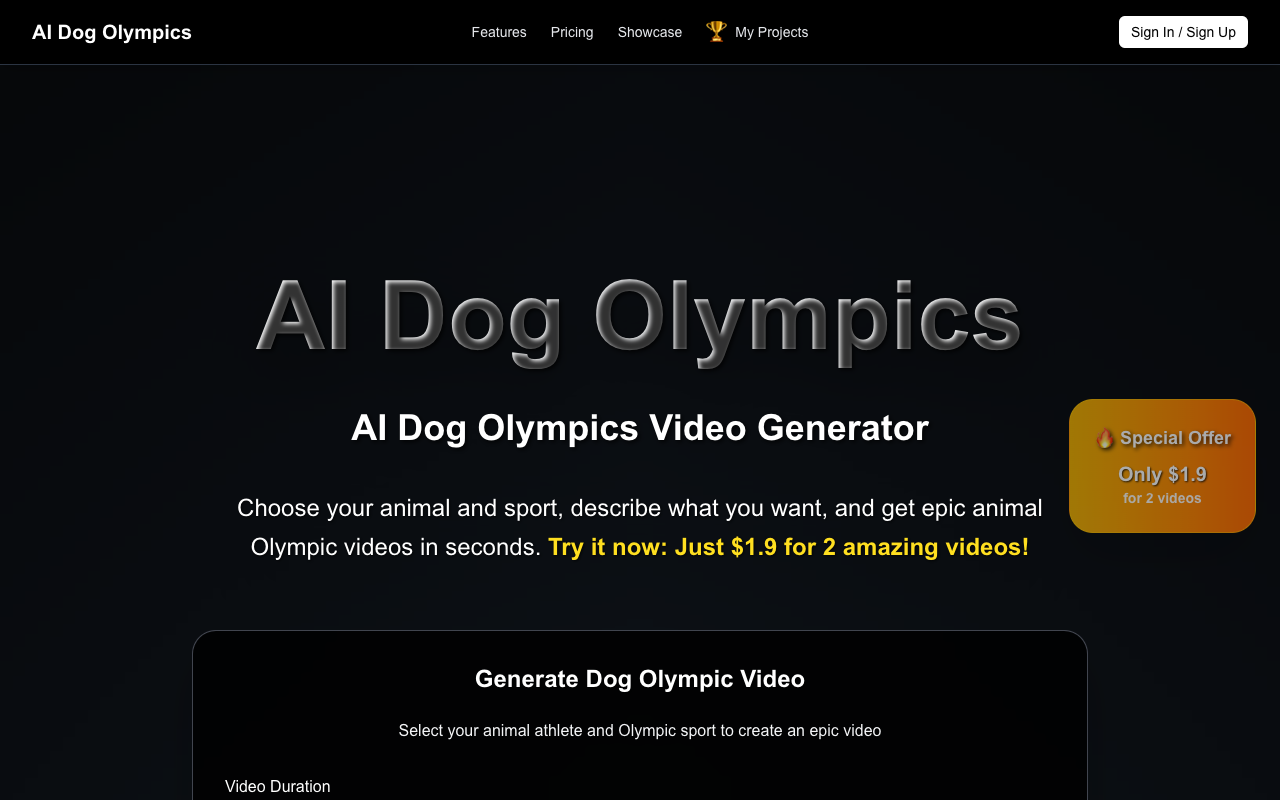 AI Dog Olympics - Create Stunning Dog Olympic Videos Instantly