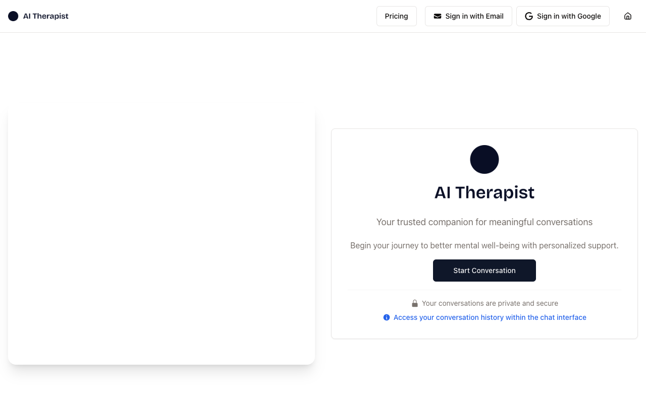 AI Therapist - Your trusted companion for meaningful conversations and professional therapy support