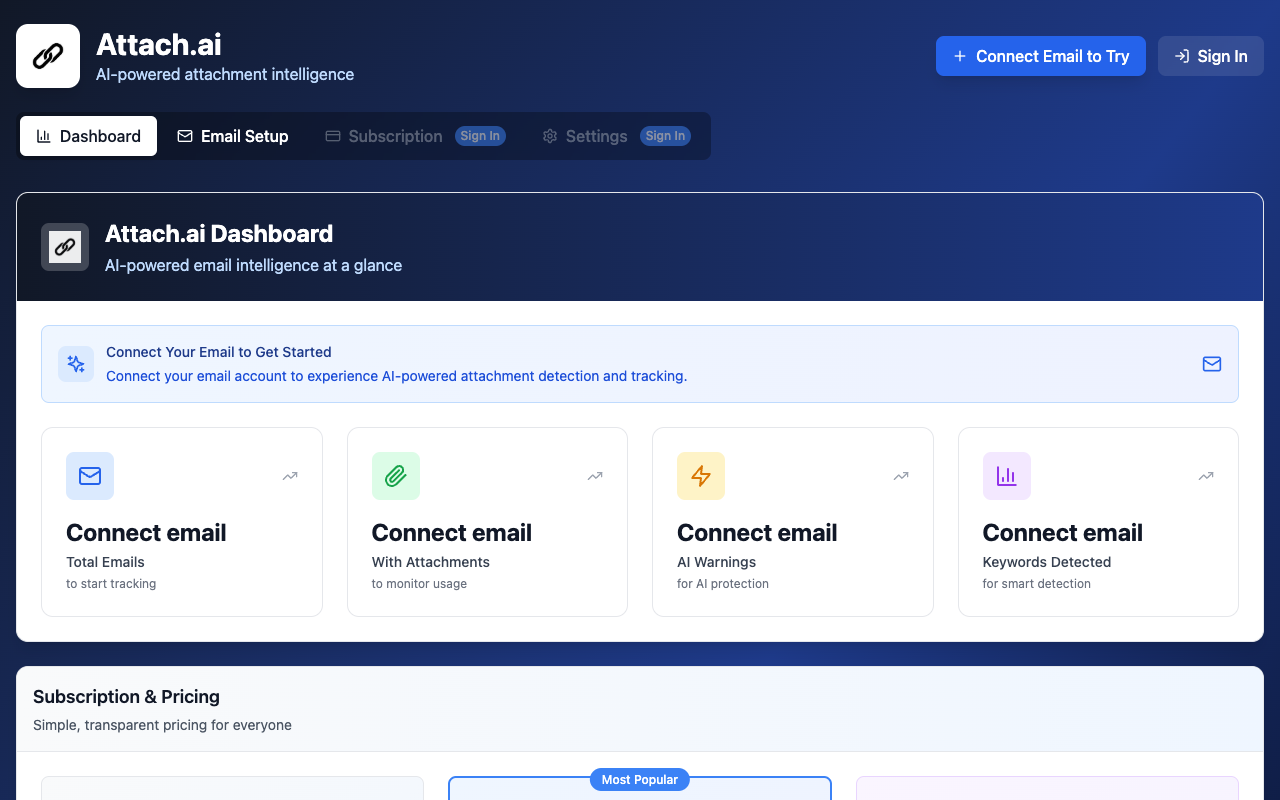 Attach.ai - An AI-powered tool to track email attachments and prevent mistakes