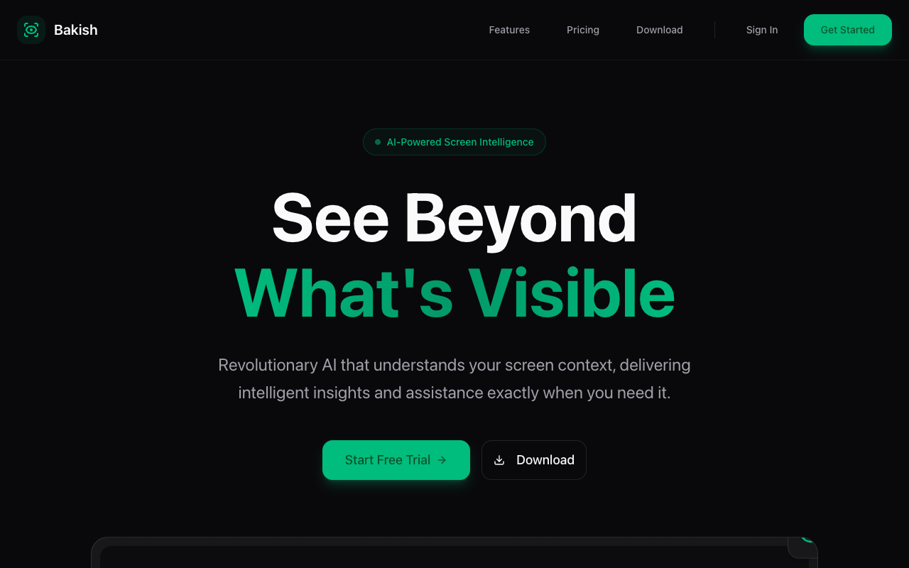 Bakish - An AI desktop assistant that enhances your screen experience with intelligent insights