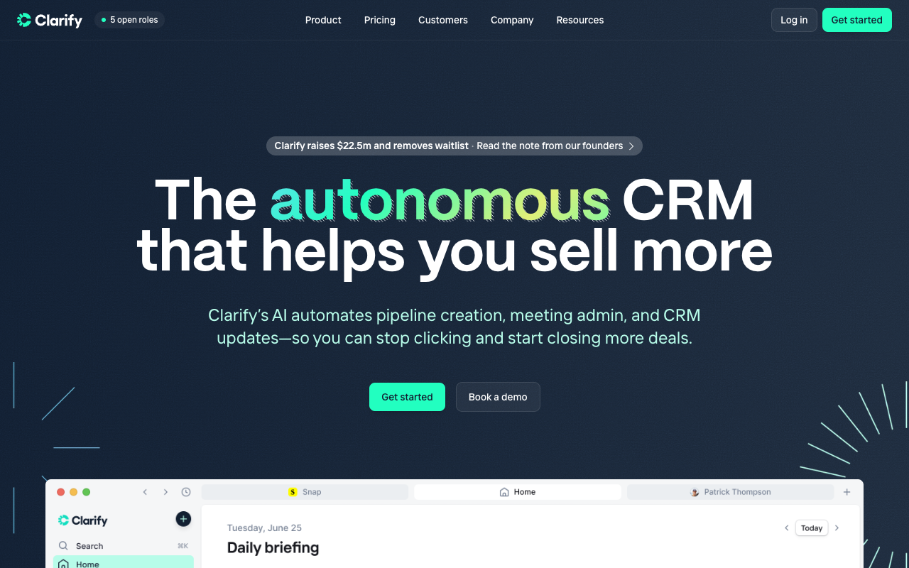 Clarify - The autonomous CRM that helps you sell more