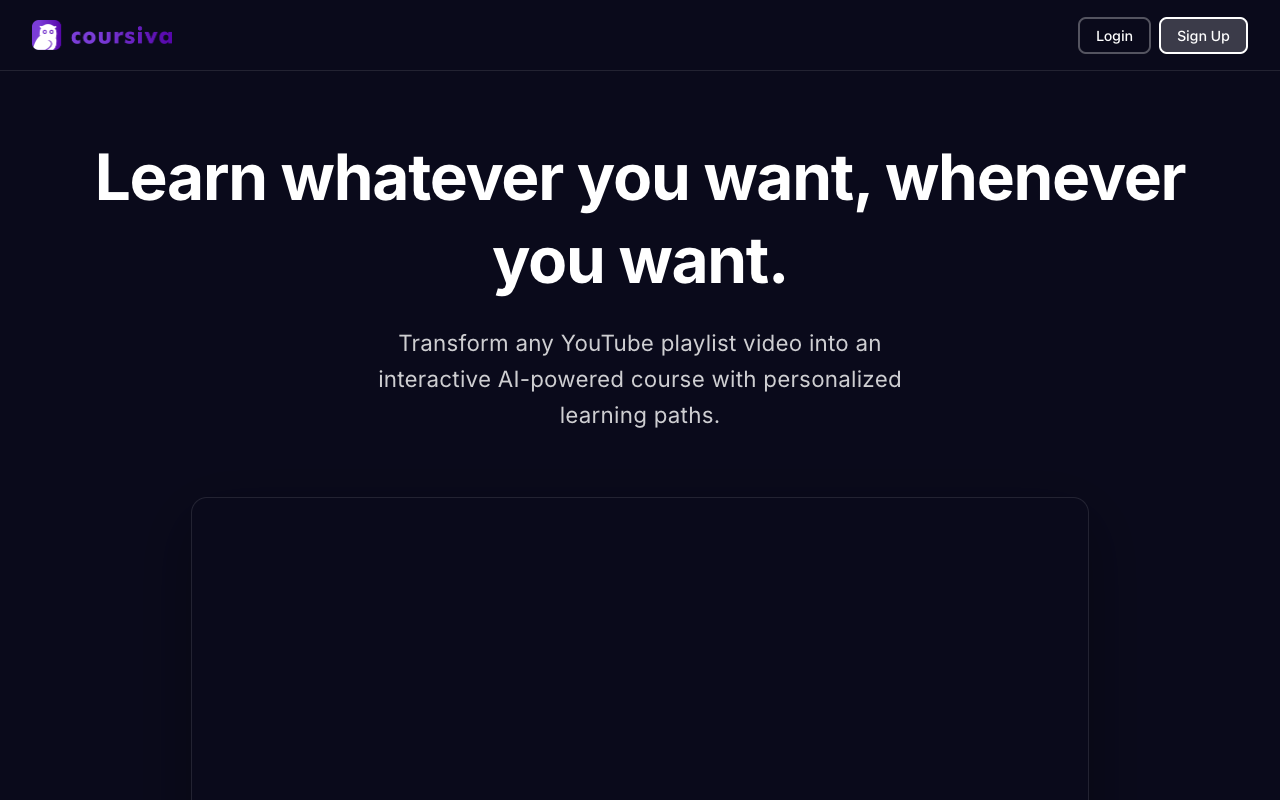 Coursiva - Transform YouTube Playlists into AI-Powered Online Courses