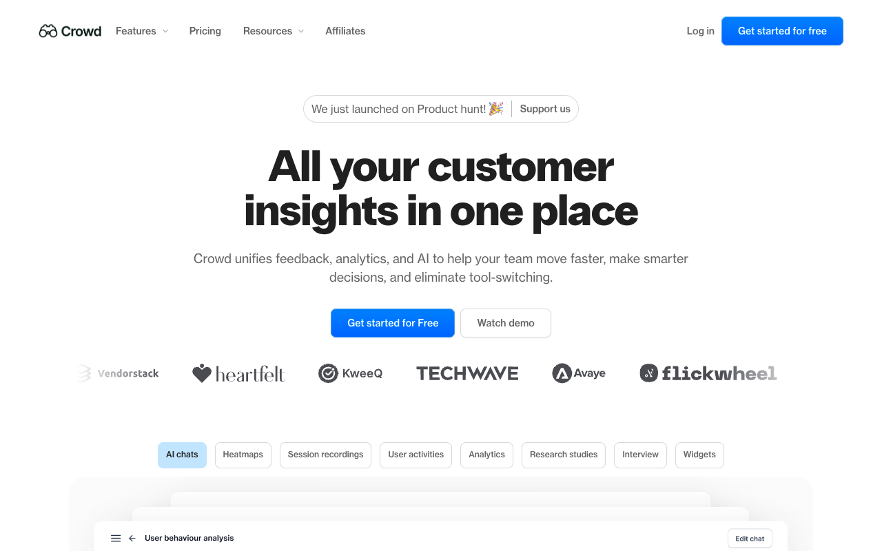 Crowd - An AI-powered platform for clear customer insights and analytics