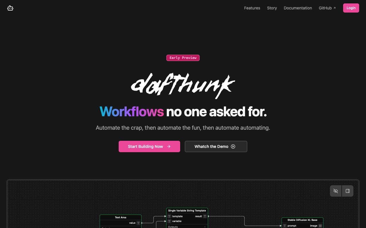 Dafthunk - Open-source AI workflows to automate your tasks