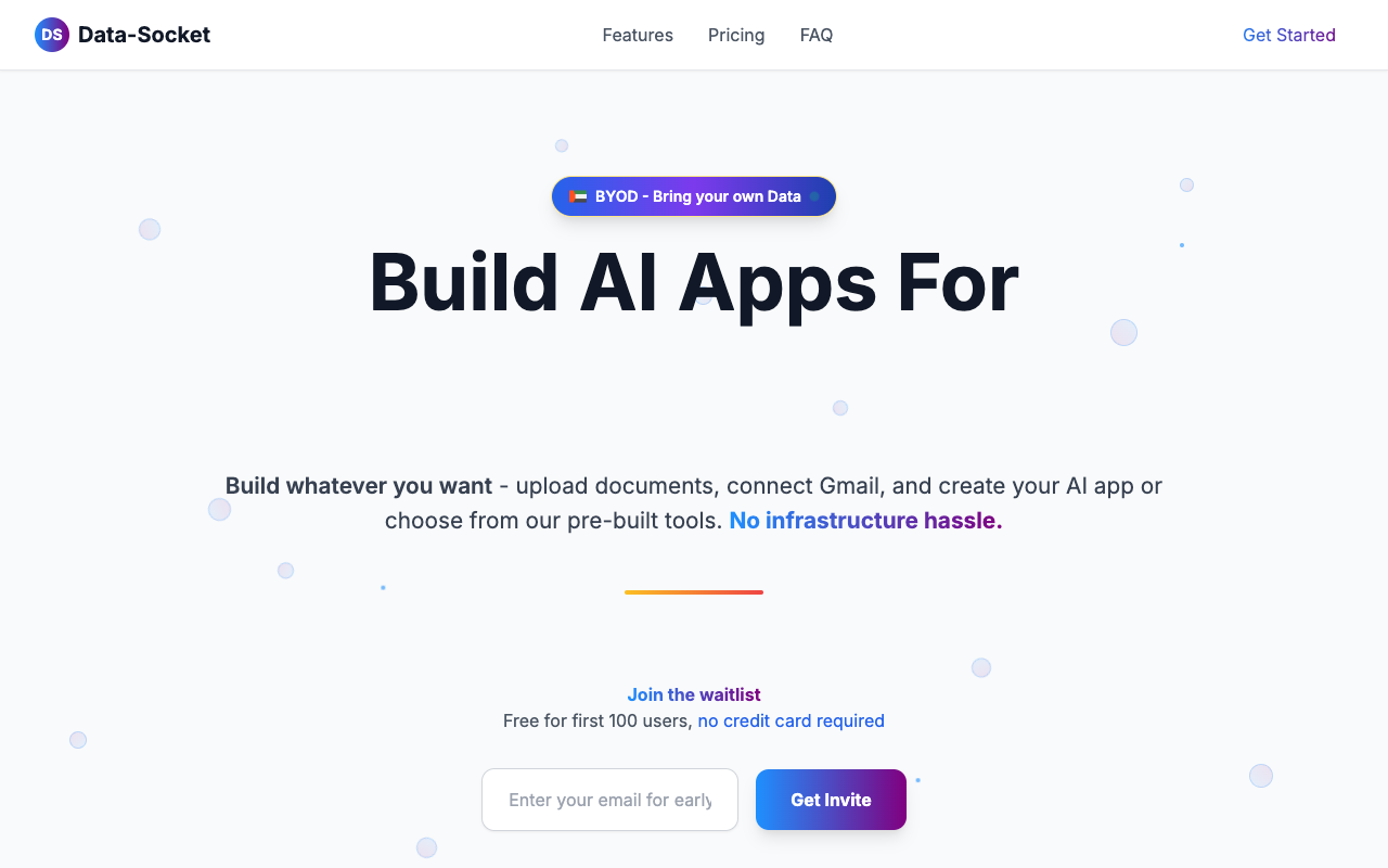 Data-Socket - Build AI Apps with Ease Using Our Middleware SaaS