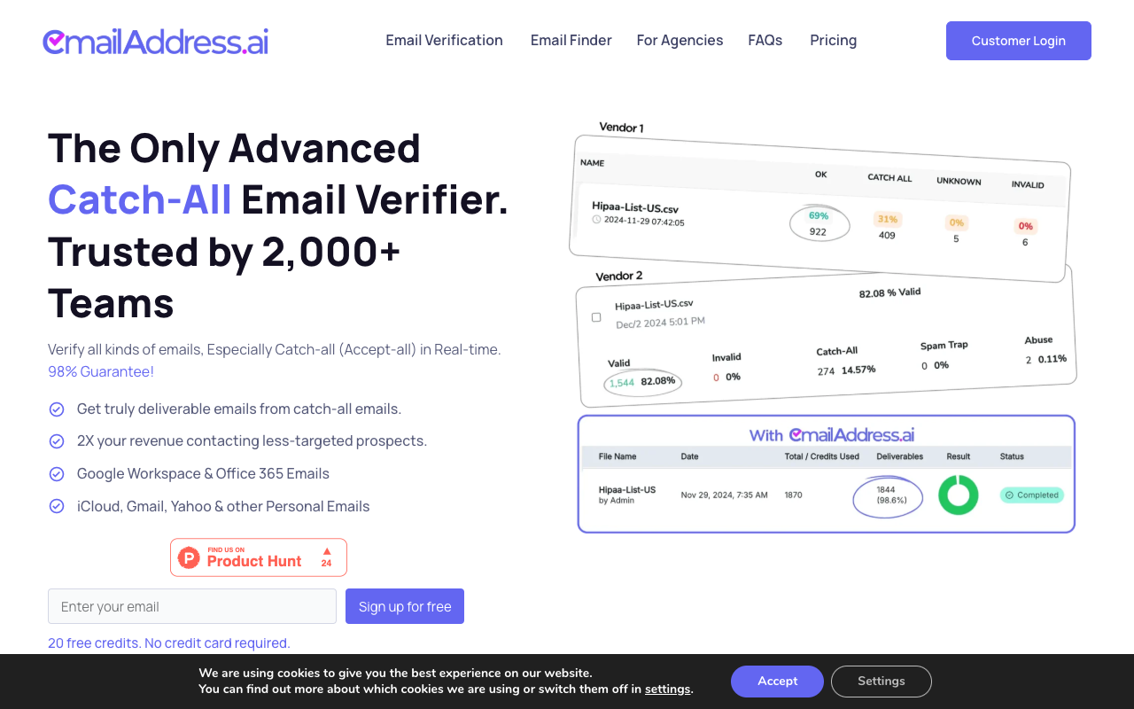 EmailAddress.ai - Verify Catch-All Emails with Confidence