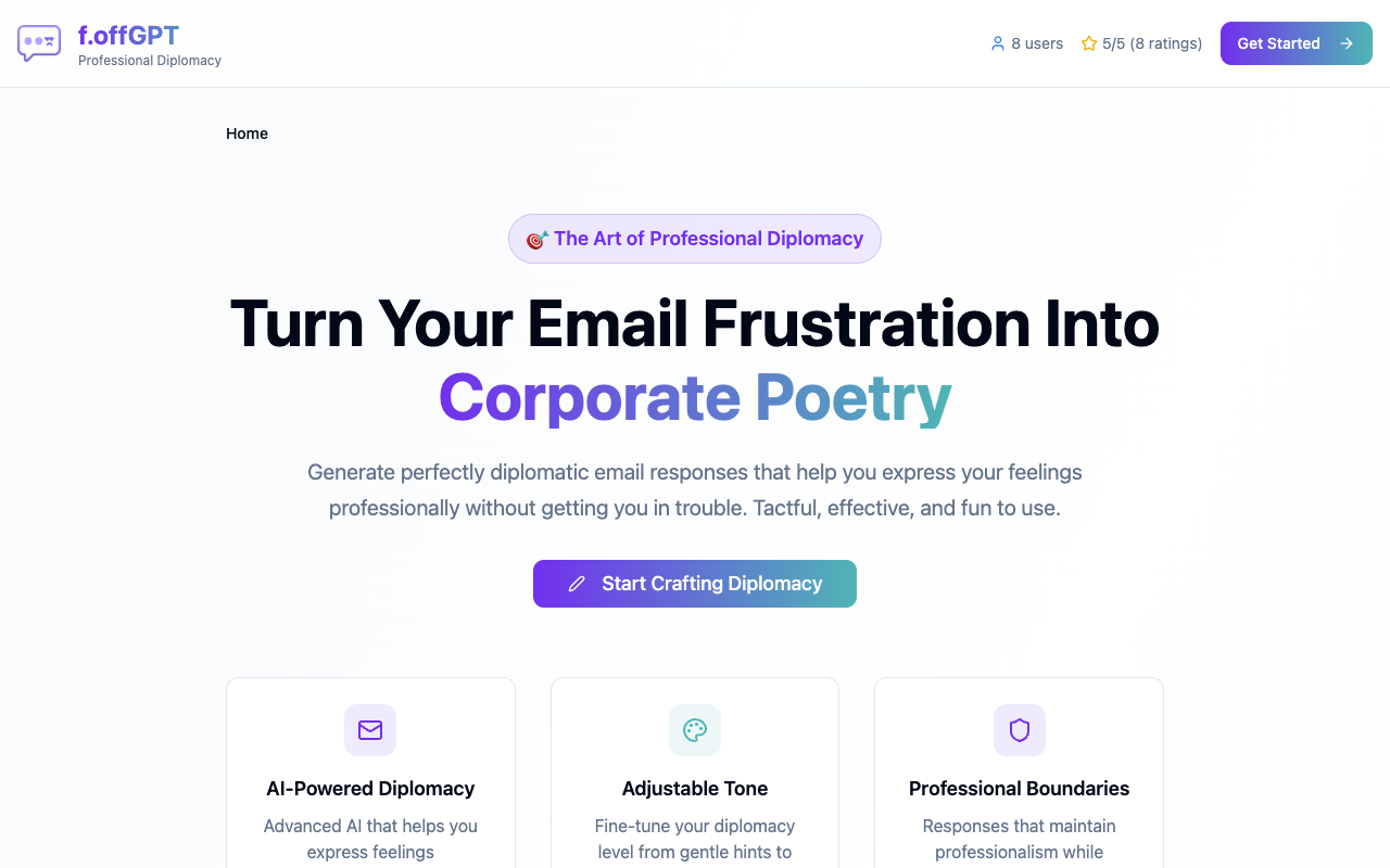 f.offGPT - An AI tool that transforms your email frustrations into professional communication