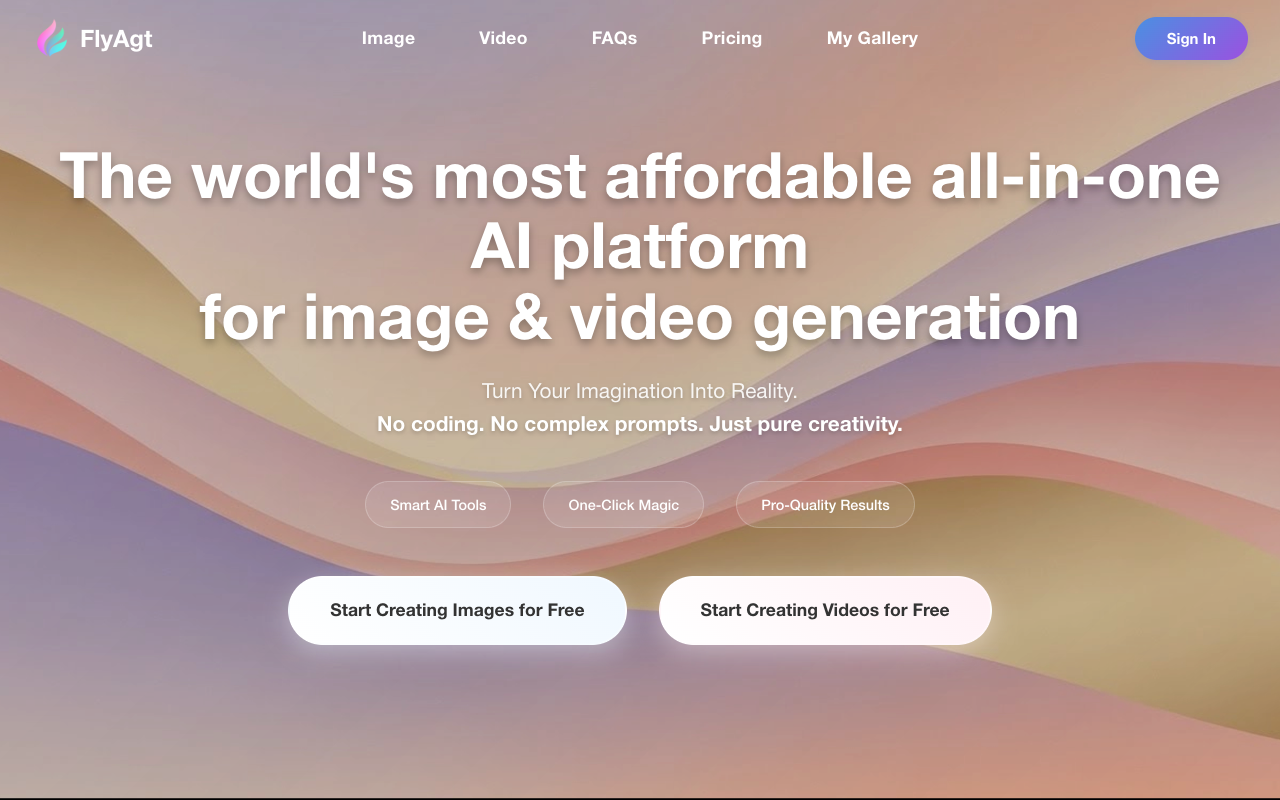 FlyAgt - An affordable AI platform for creating and editing stunning images and videos
