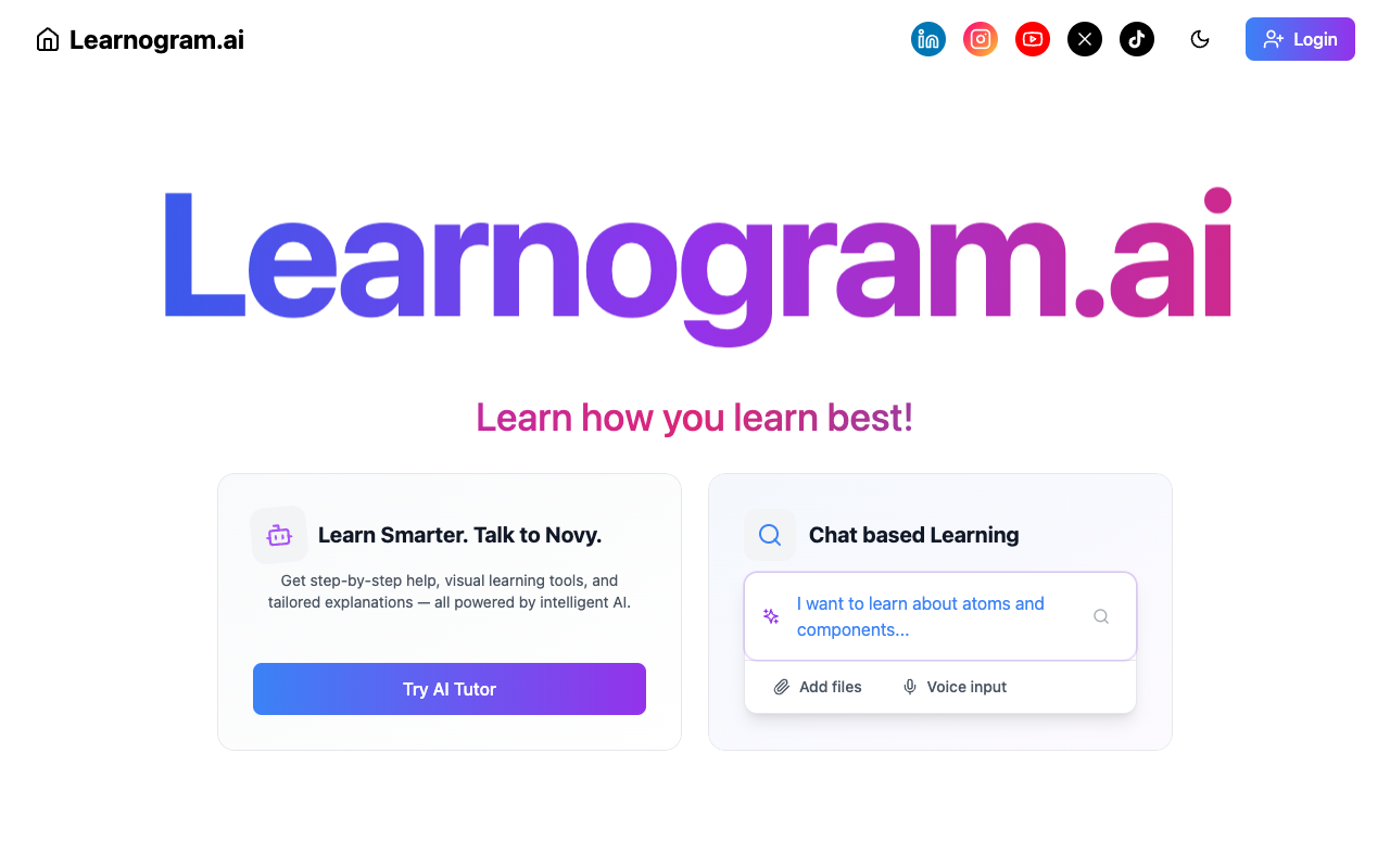 Learnogram - An AI-powered learning assistant that helps you learn interactively