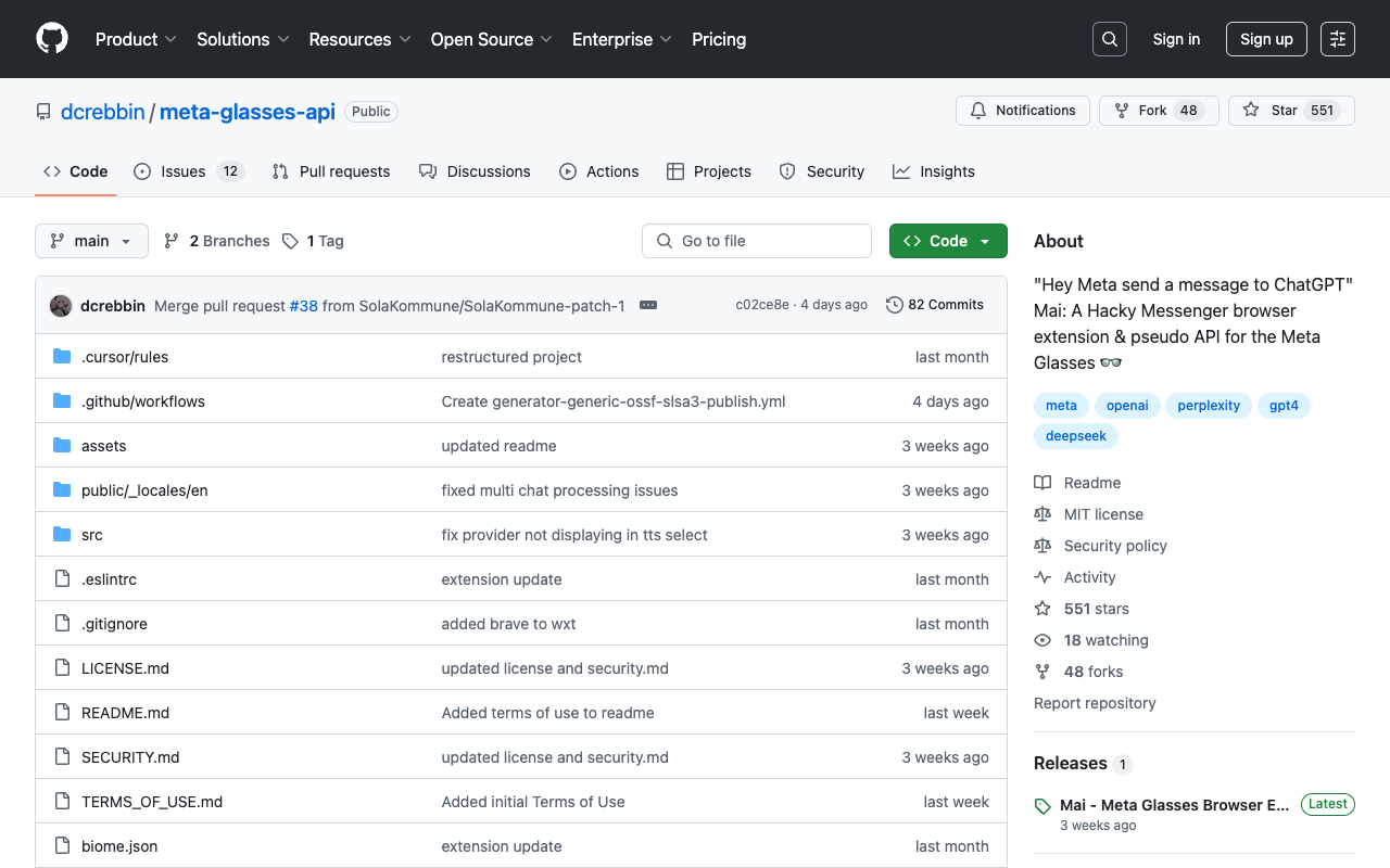 Mai - A Hacky Messenger extension and API for Meta Rayban Glasses