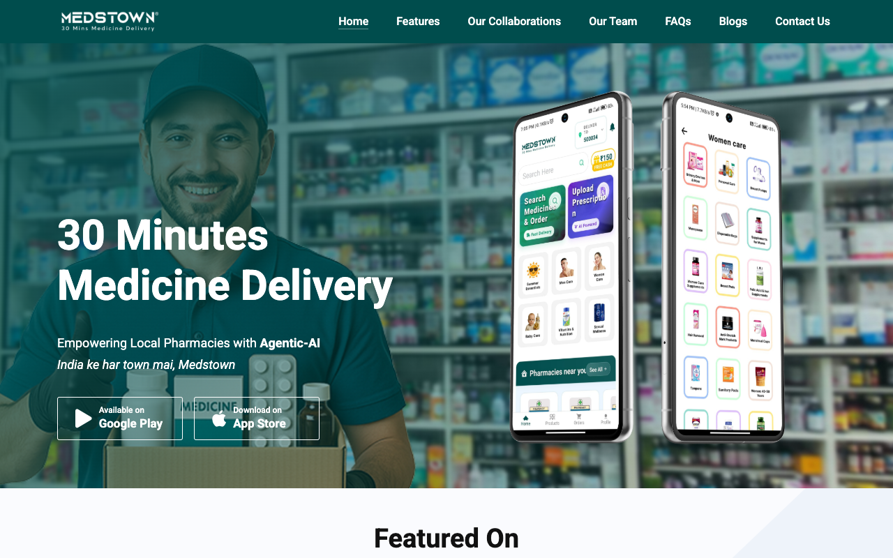 Medstown - The 30 Mins Medicine Delivery App for Instant Medicine Delivery in India