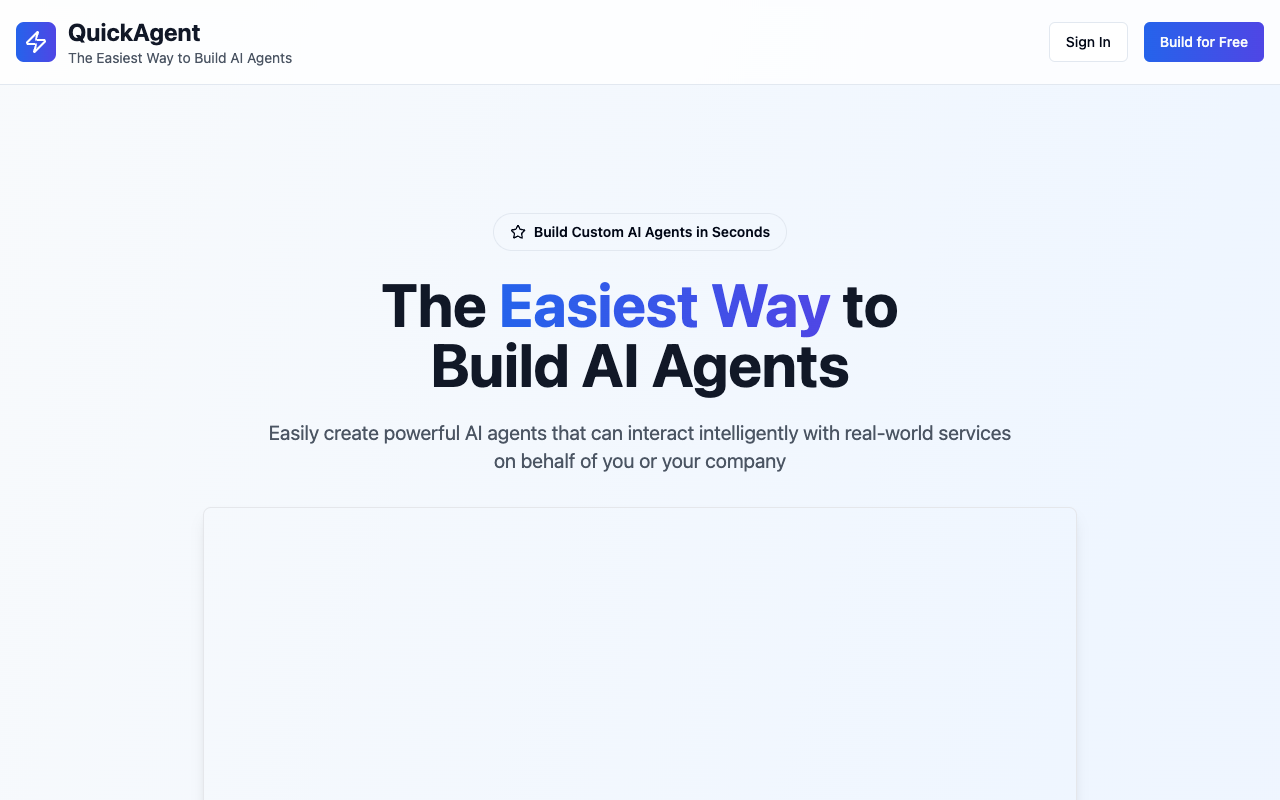 QuickAgent - Easily build AI agents that connect to any service without coding