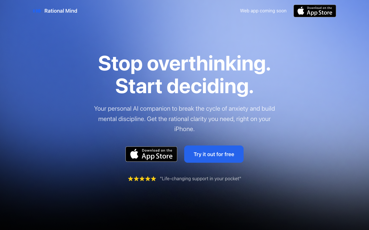 Rational Mind - Your AI companion to stop overthinking and start making confident decisions