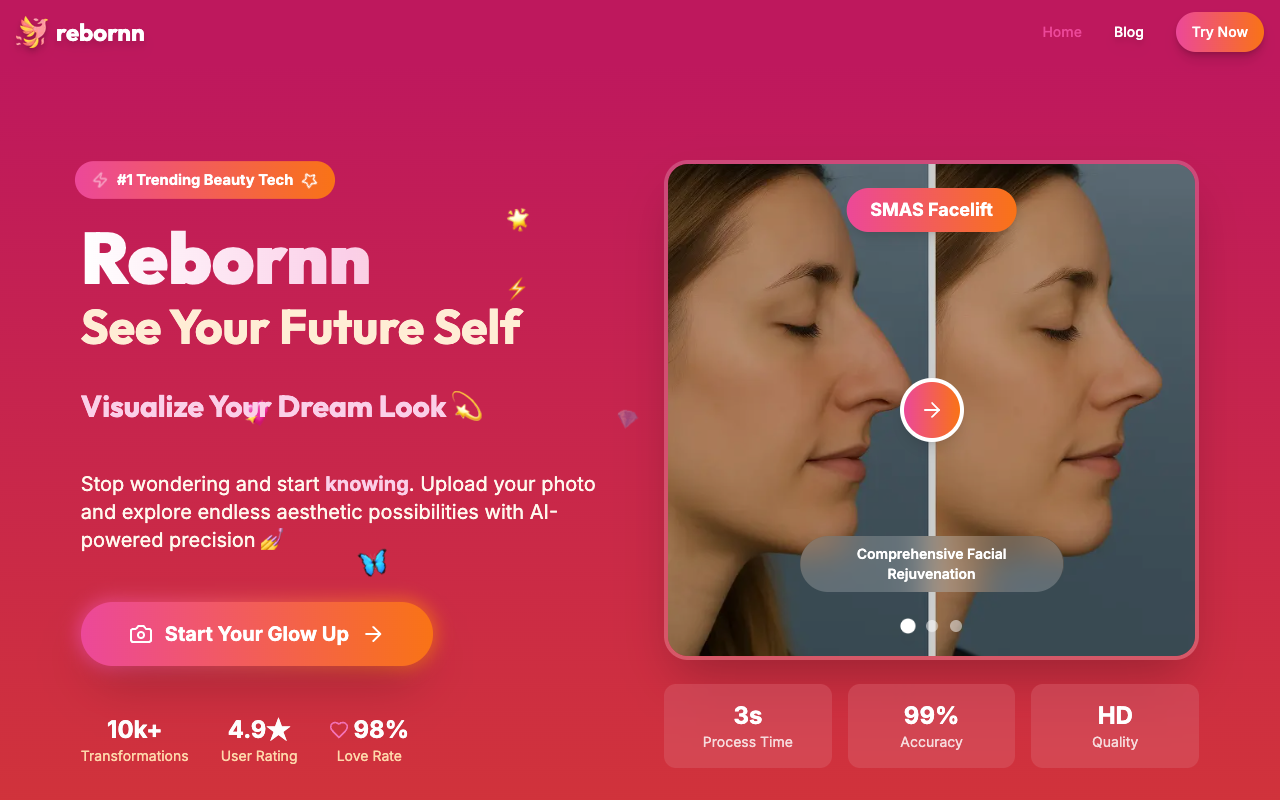rebornn - Transform your look with cutting-edge Plastic Surgery AI