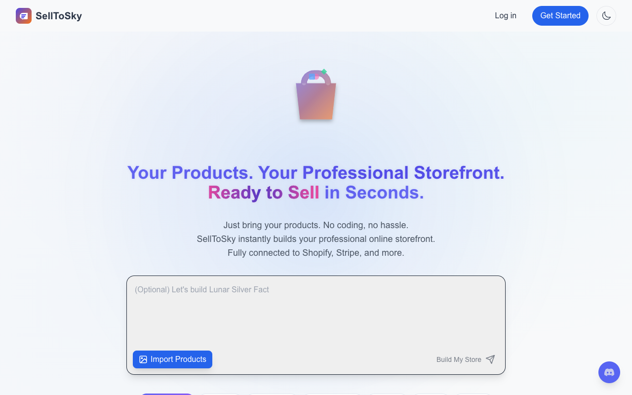 SellToSky - Instantly turn products into high-converting online stores