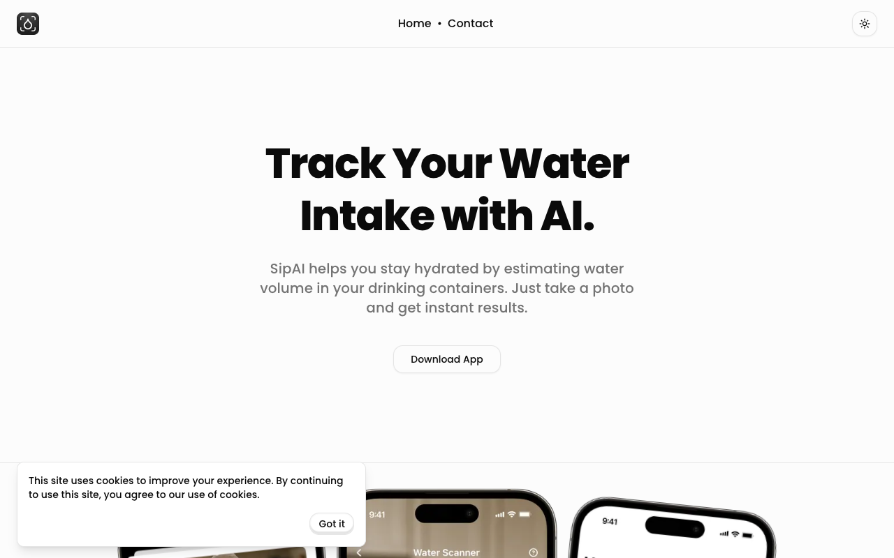 SipAI - Track your hydration with just a photo using AI