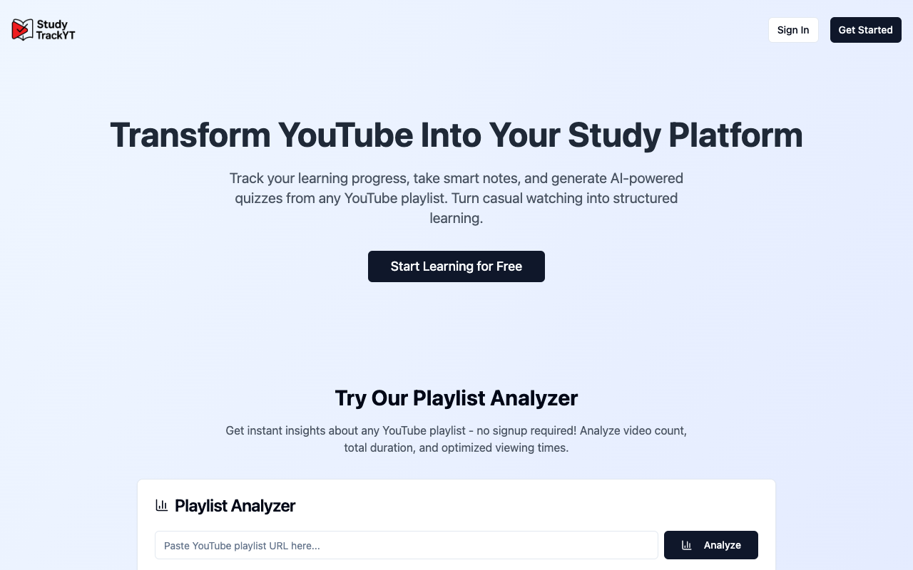 StudyTrackYT - A tool to track and share your YouTube learning progress