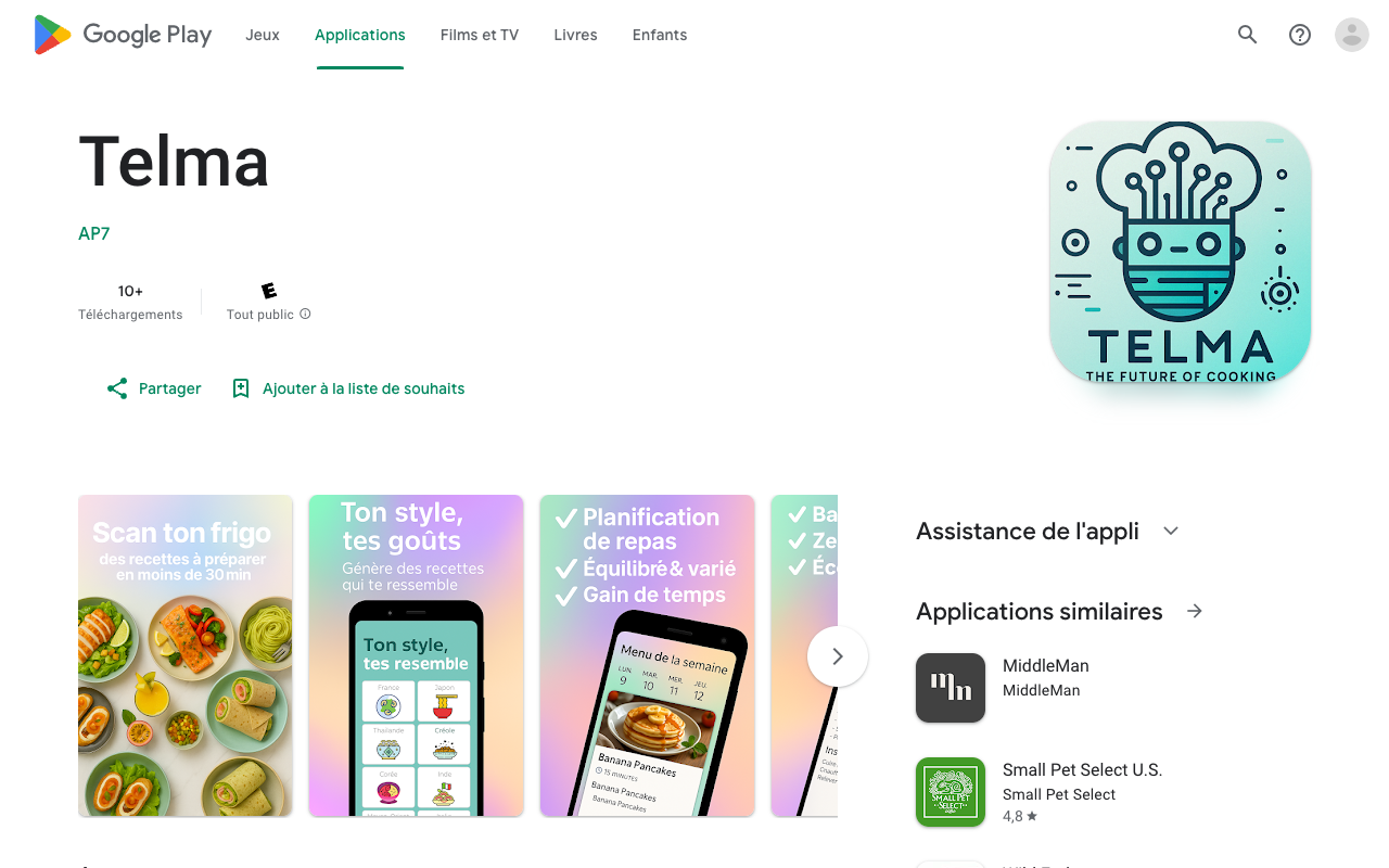 Telma - An AI app that helps you create quick meals from your fridge