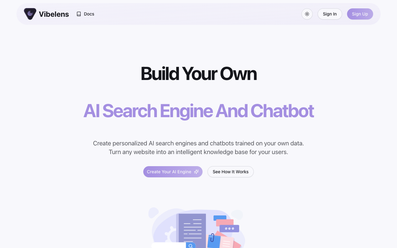 Vibelens - An AI Search Engine and Chatbot Builder that Personalizes Your Data