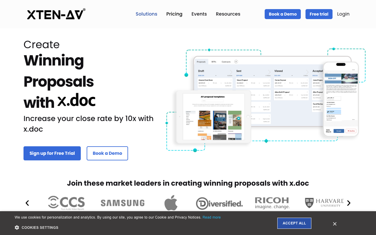 x.doc - An AI-powered software for creating professional audio visual proposals