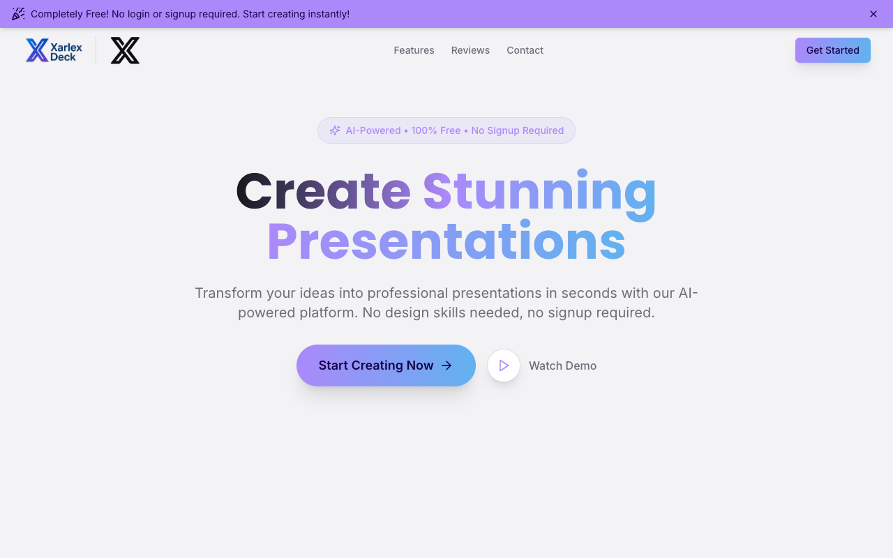 XarlexDeck - An AI-powered tool to create stunning presentations in seconds