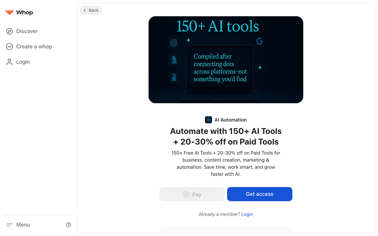 AI Automation - Automate your tasks with over 150 AI tools and enjoy discounts on paid options