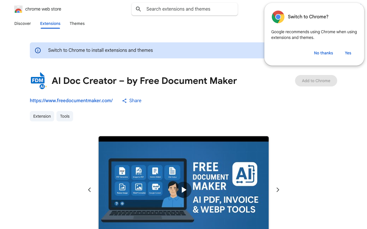AI Doc Creator - A free Chrome extension to create and edit documents effortlessly
