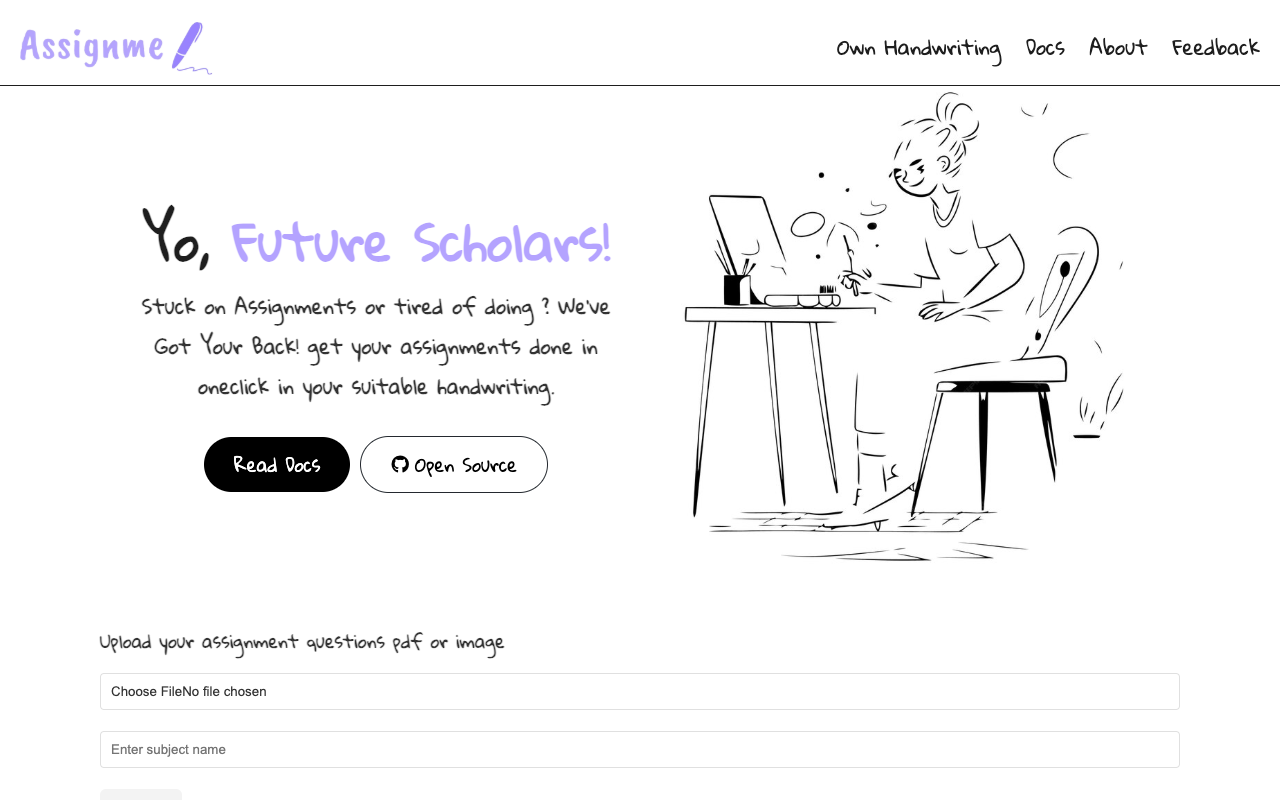 Assignme - The AI tool that transforms your assignments into beautiful handwritten notes