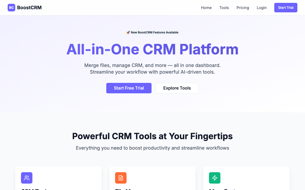 BoostCRM - An AI-powered all-in-one CRM for startups, freelancers, and agencies