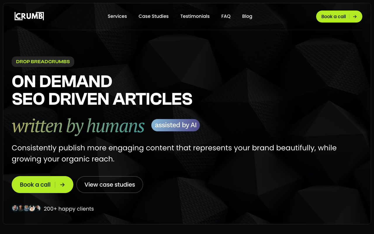 CRUMB - An SEO agency that creates engaging blog content using AI and human expertise
