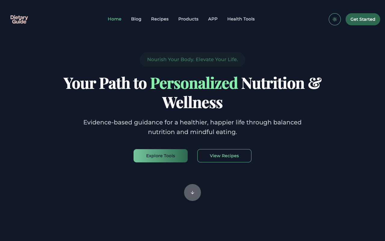 Dietary Guide - Your path to personalized nutrition and mindful wellness