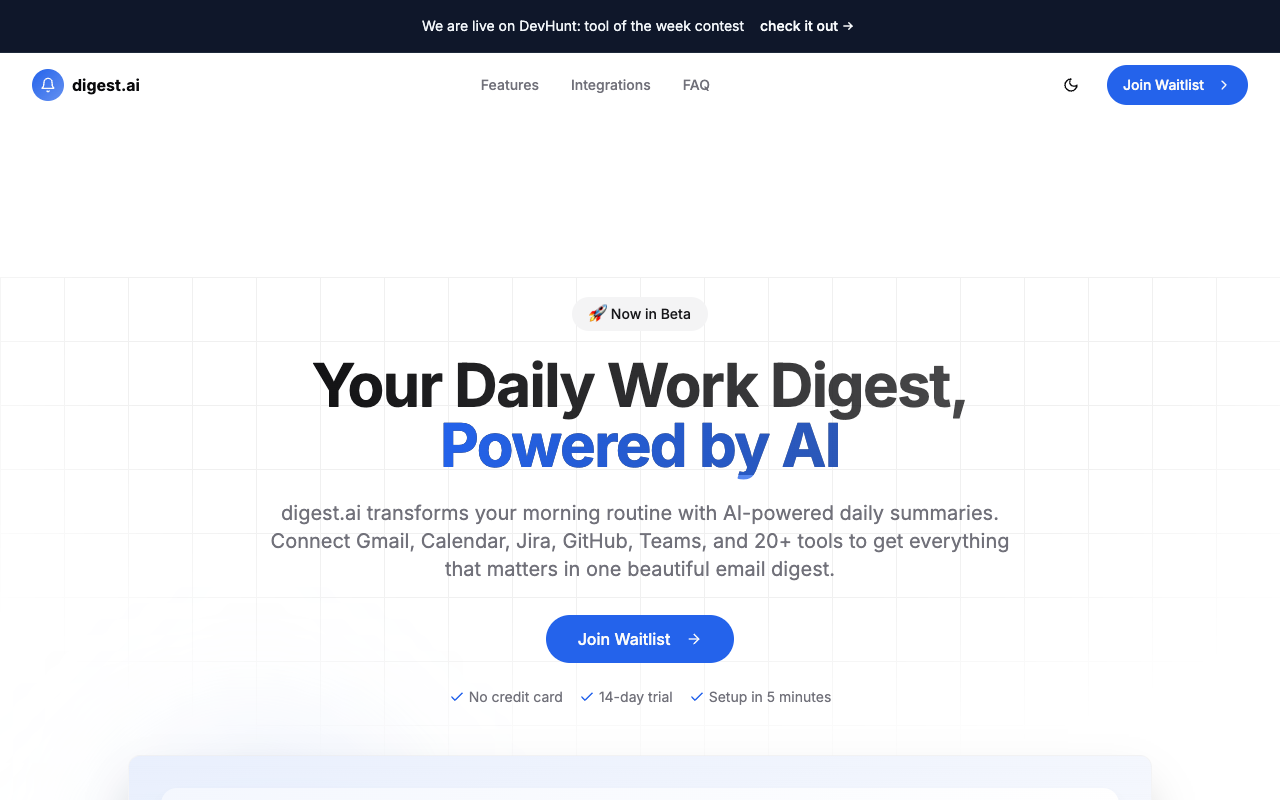 digest.ai - Your daily work digest powered by AI to streamline your morning routine