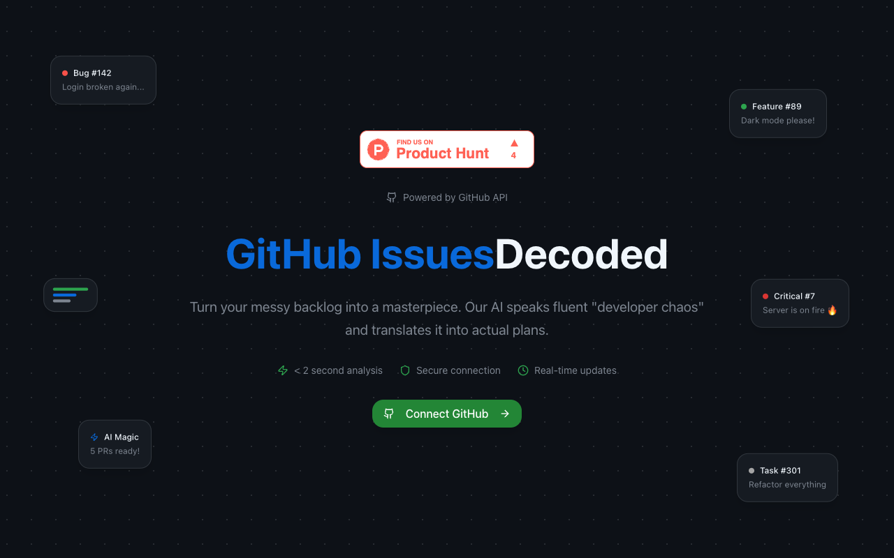 Issues2Action - Turn GitHub issues into clear dev plans instantly with AI
