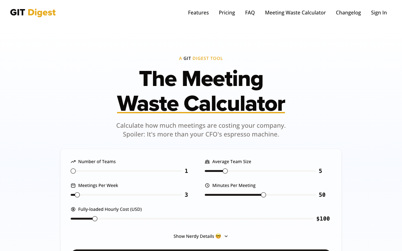 The Meeting Waste Calculator - Discover how much meetings are costing your company