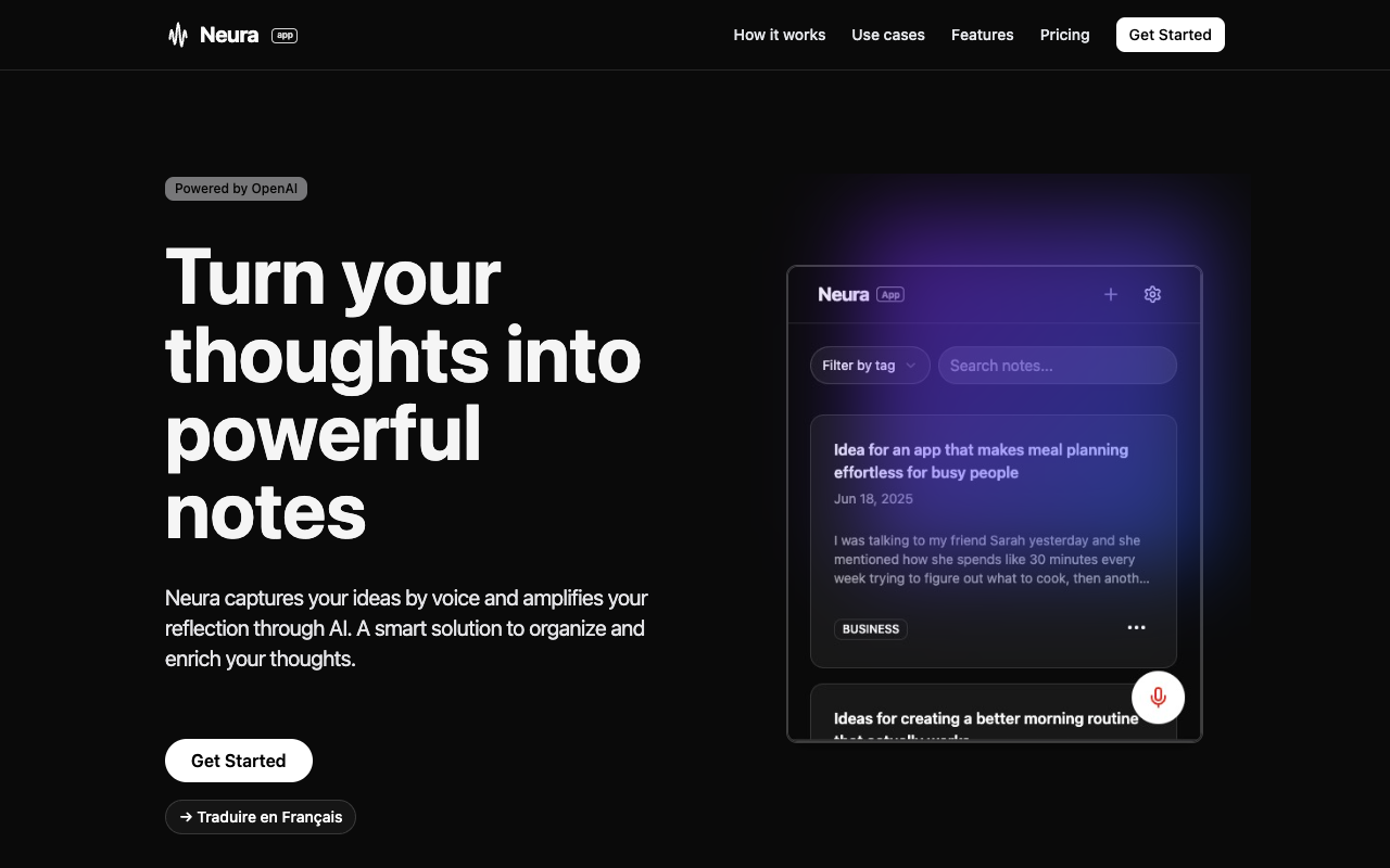 Neura - Transform your voice notes into powerful AI-enhanced content
