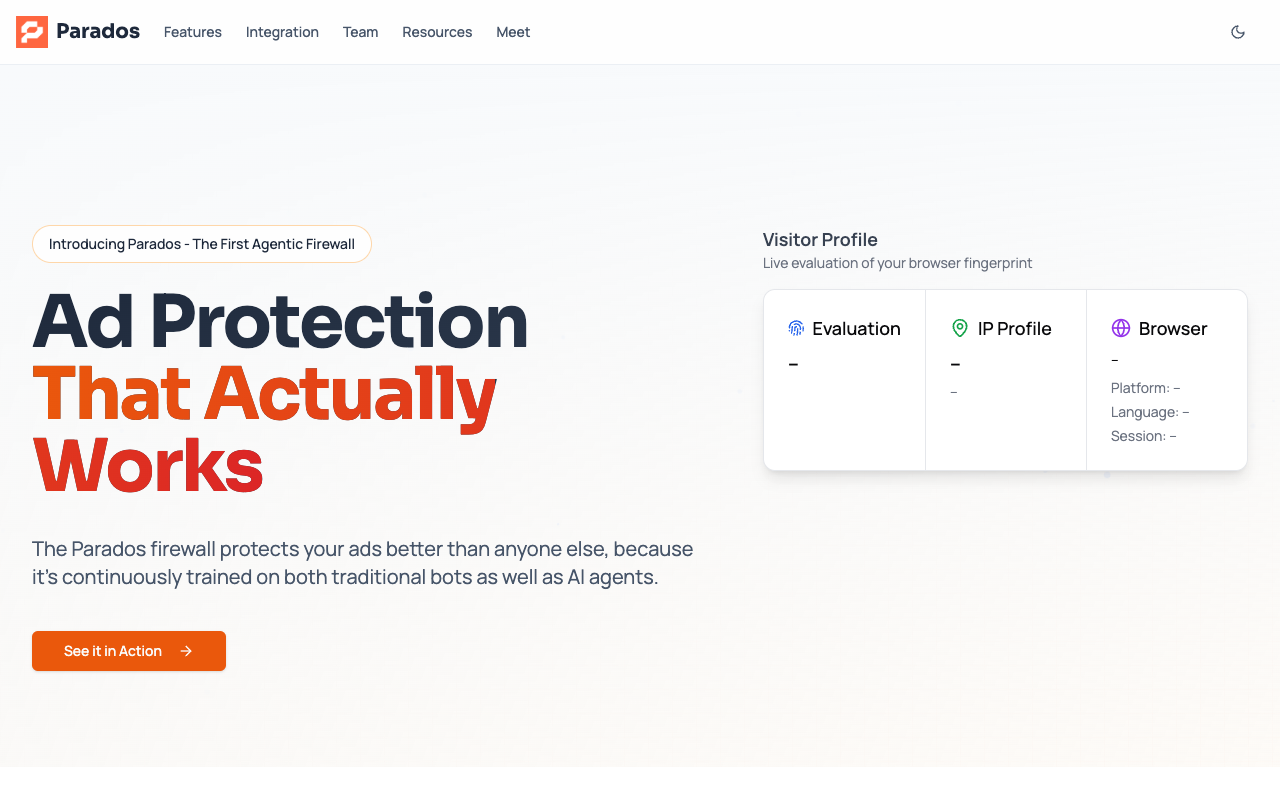 Parados - The AI Firewall that Protects Your Ads from Bot Traffic