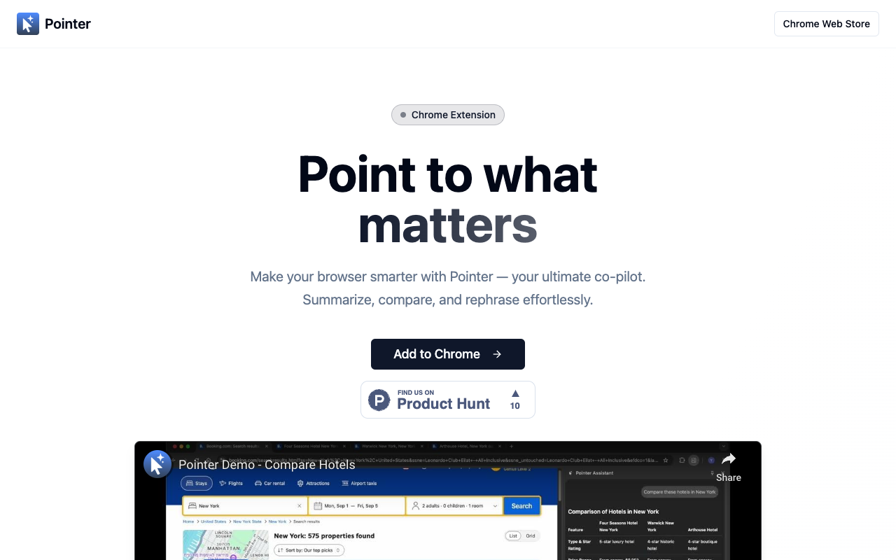 Pointer - Your smart browser co-pilot for efficient web browsing