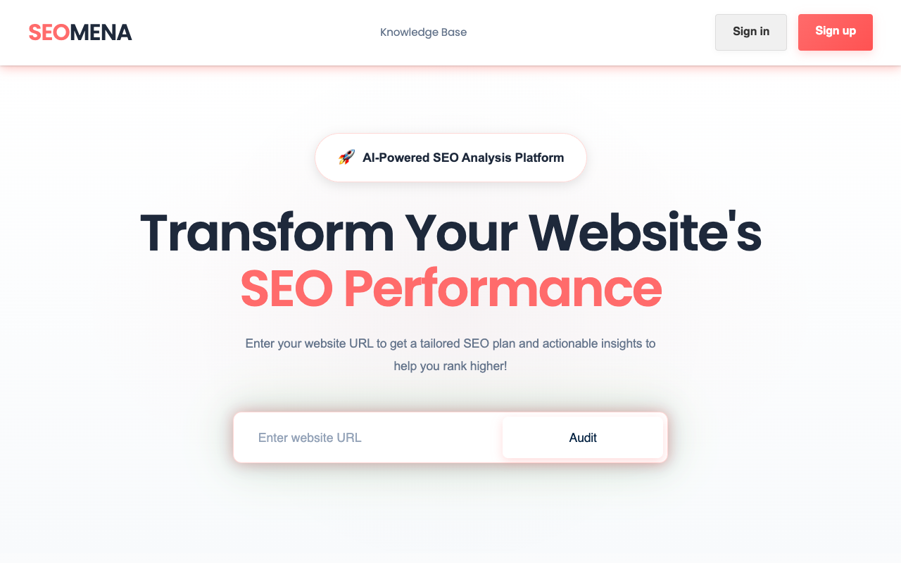 SEOMENA - An AI-powered SEO analysis tool to boost your website rankings
