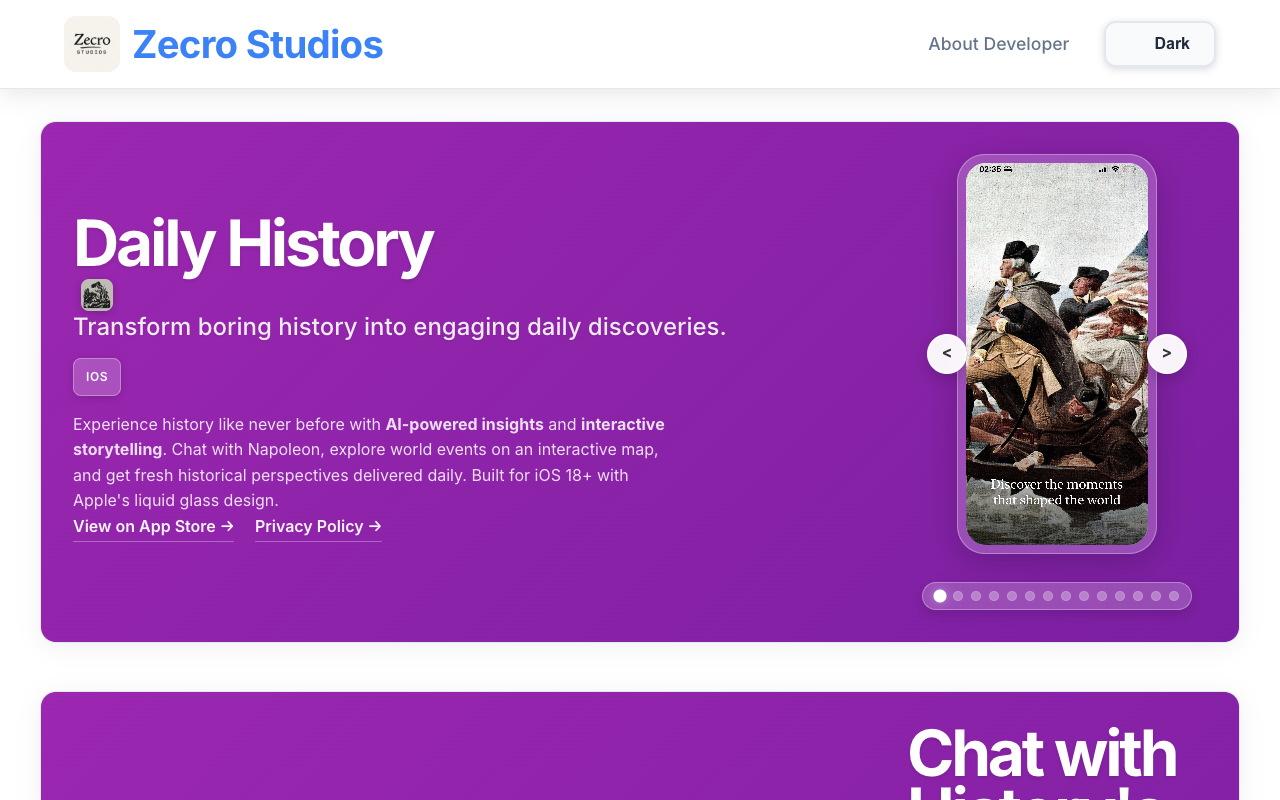 Daily History - An AI-powered app that transforms history into engaging daily discoveries