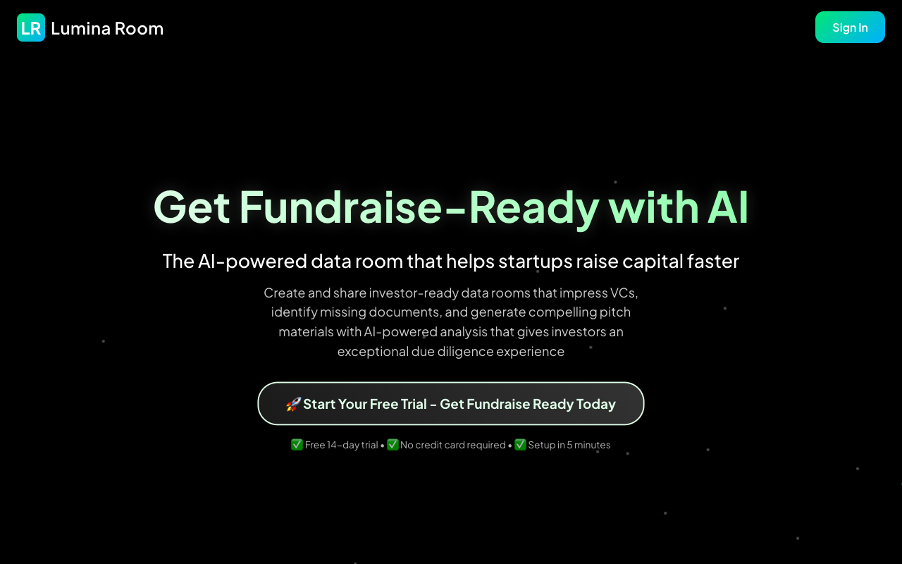 Lumina Room - An AI-powered virtual data room for startups and investors