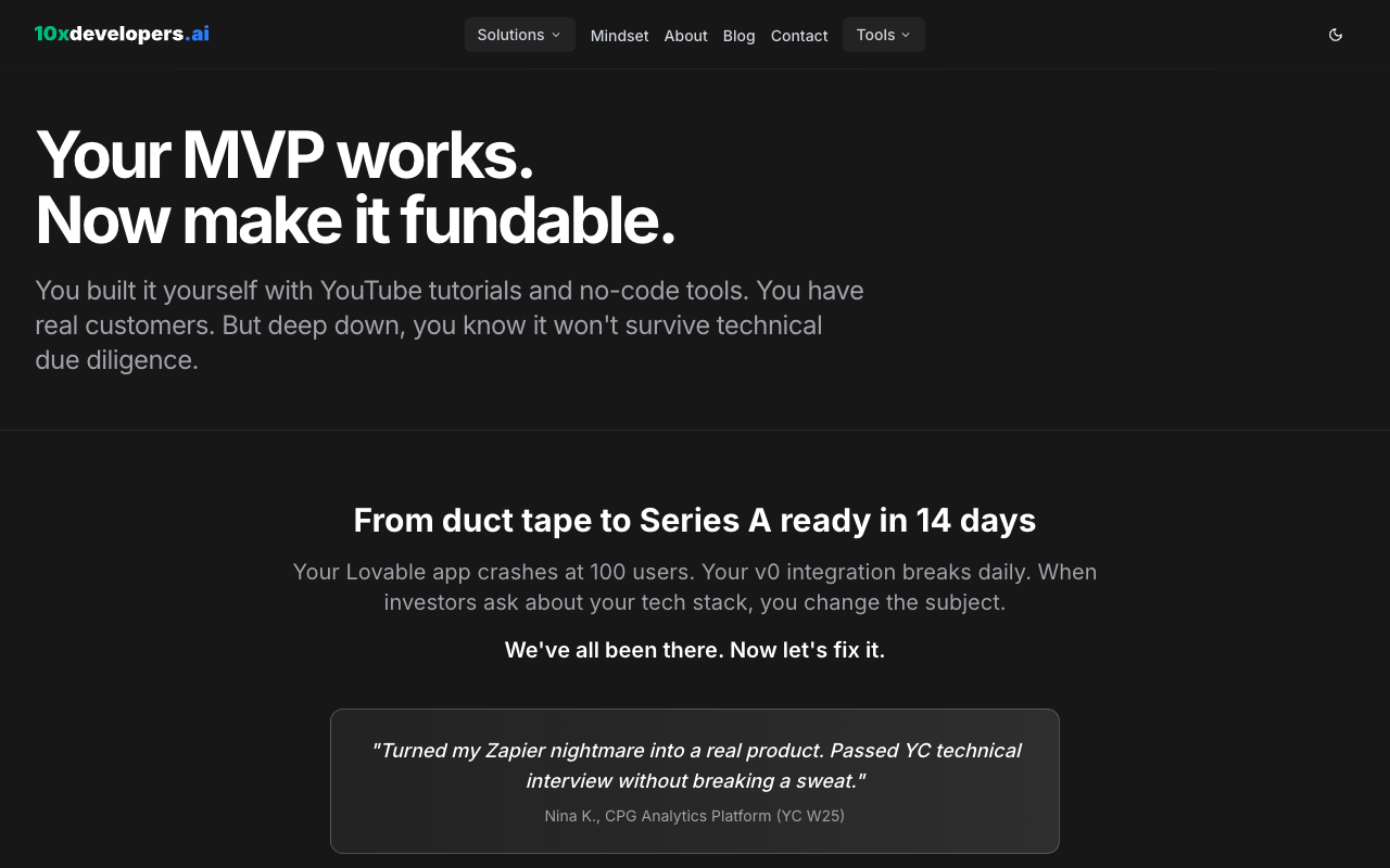 Make your MVP fundable: Get VC diligence ready in 14 days