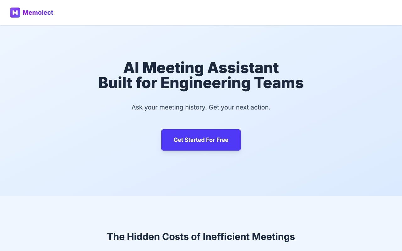 Memolect - An AI meeting notetaker that helps dev teams manage Jira updates effortlessly