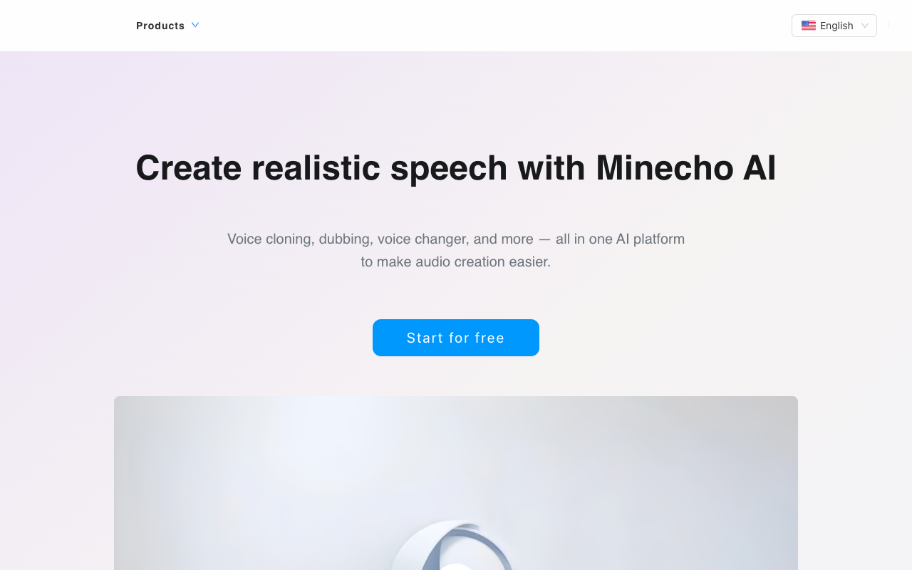 Minecho - An AI platform for easy audio creation with voice cloning and dubbing