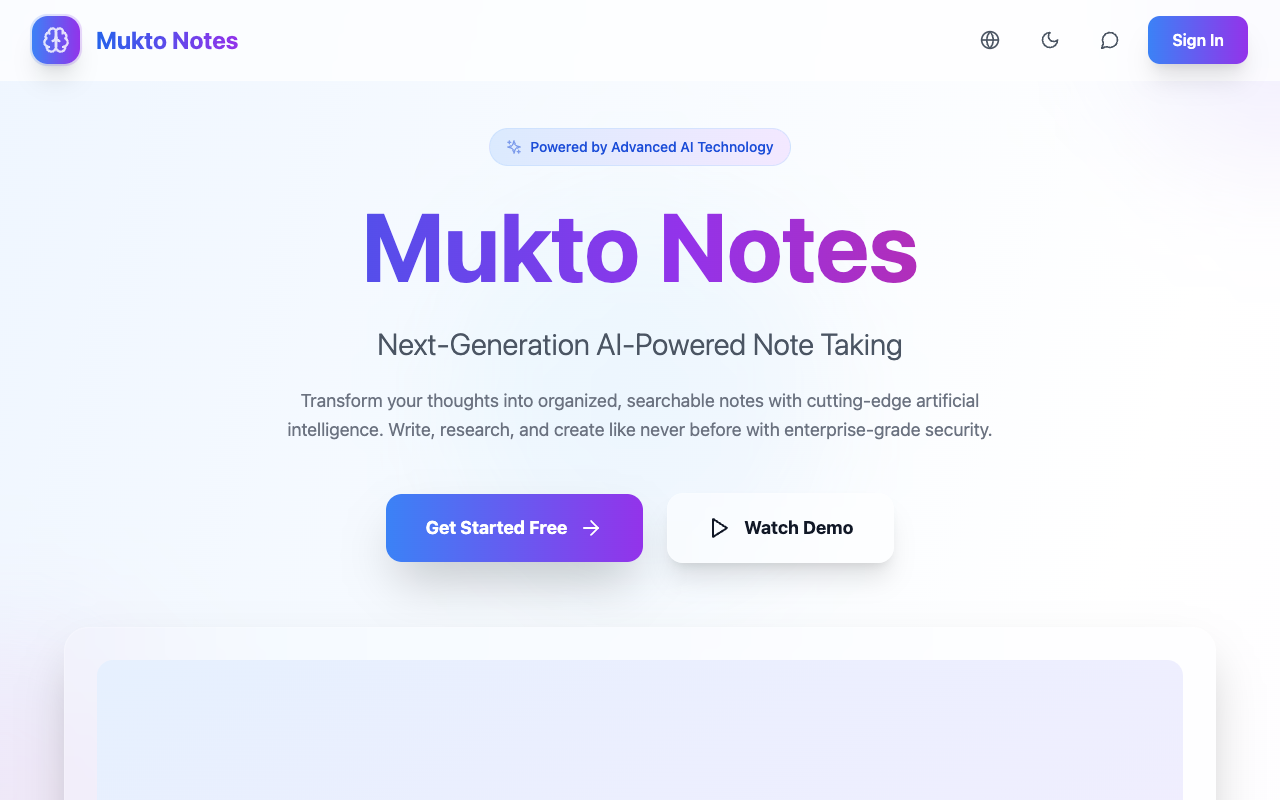 Mukto AI - An intelligent note-taking app that helps you capture and organize your thoughts effortlessly